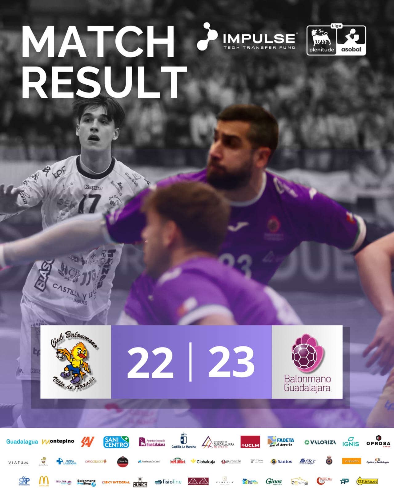 IMPULSE BM Guadalajara vence 22-23 al Tubos Aranda en un final de infarto