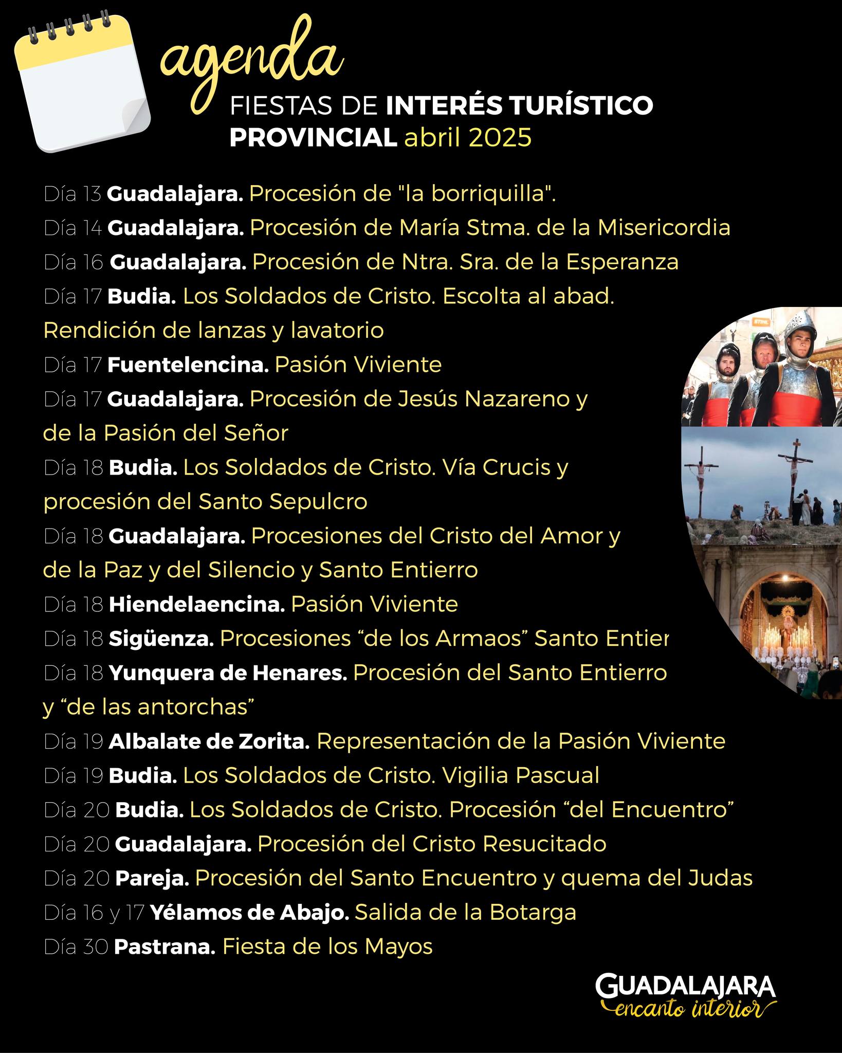 Fiestas de Interés Turístico en Guadalajara Abril 2025: Procesiones, Pasión Viviente y Tradiciones Populares
