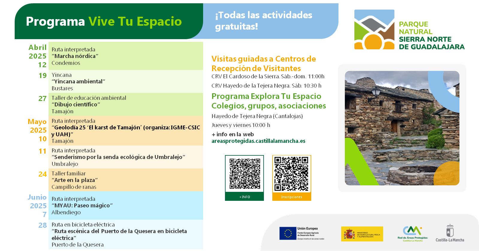Programa Primavera Vive Tu Espacio 2025: Actividades Gratuitas en el Parque Natural Sierra Norte de Guadalajara