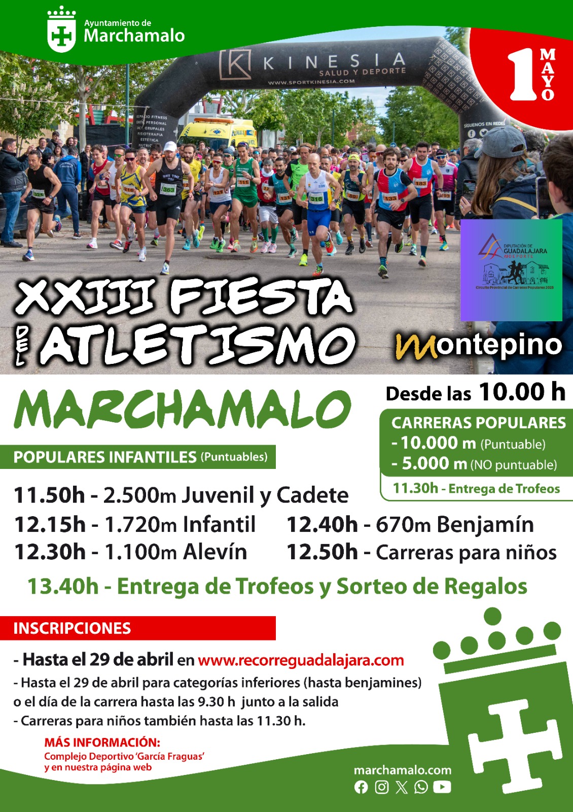 Marchamalo celebra la XXIII Fiesta del Atletismo con carreras 10K, 5K e infantiles