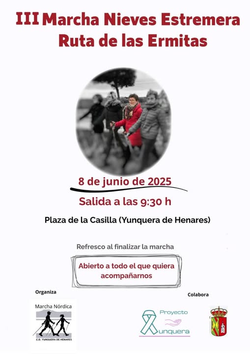 III Marcha Nieves Estremera en Yunquera de Henares: Ruta de las Ermitas el 8 de junio