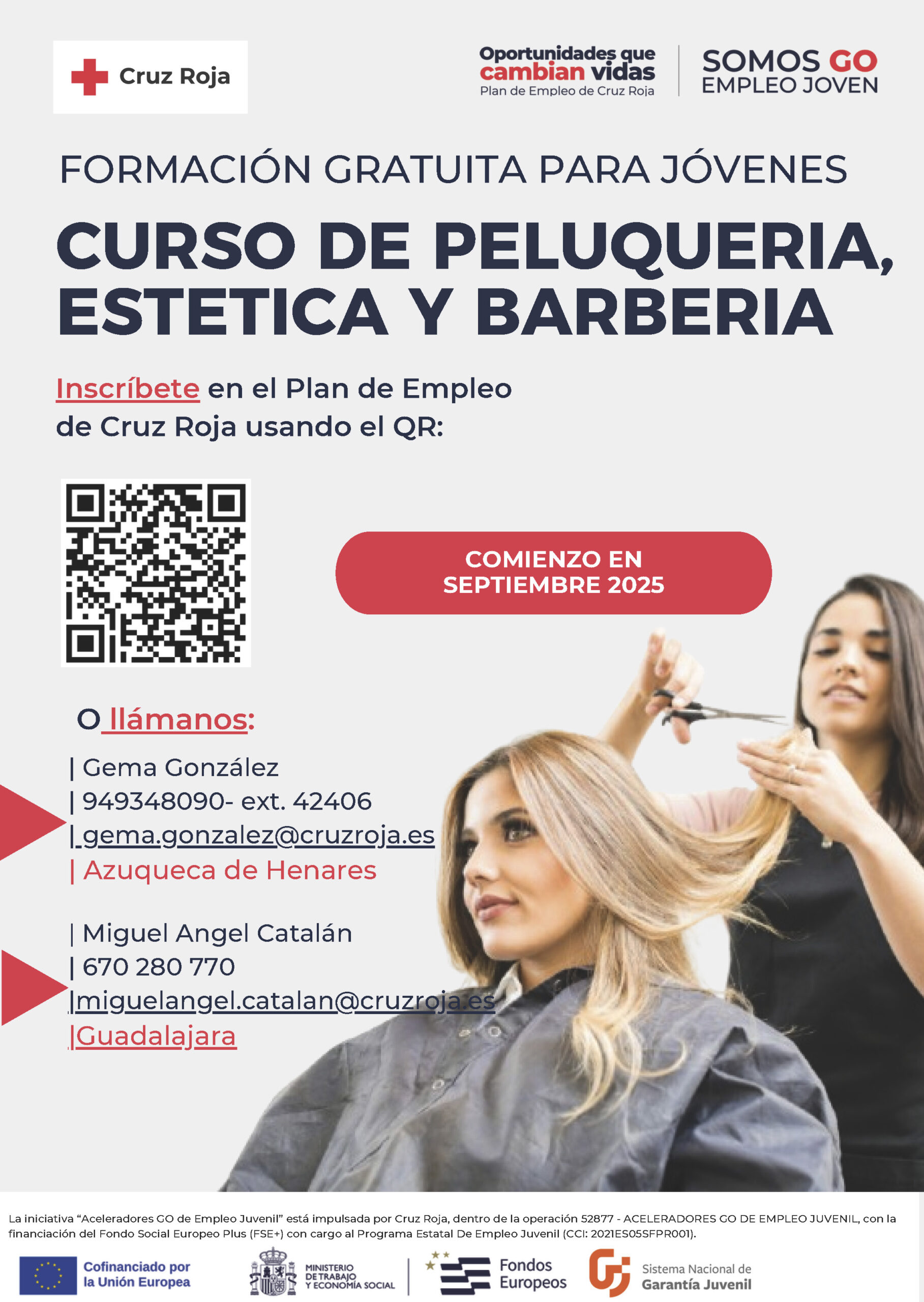 Cartel Curso Peluqueria, estetica y Barberia