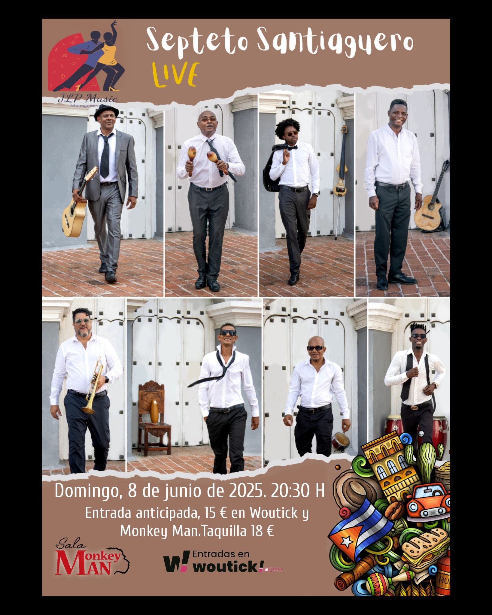 El Septeto Santiaguero en Guadalajara: concierto de son cubano el 8 de junio en la sala Monkey Man