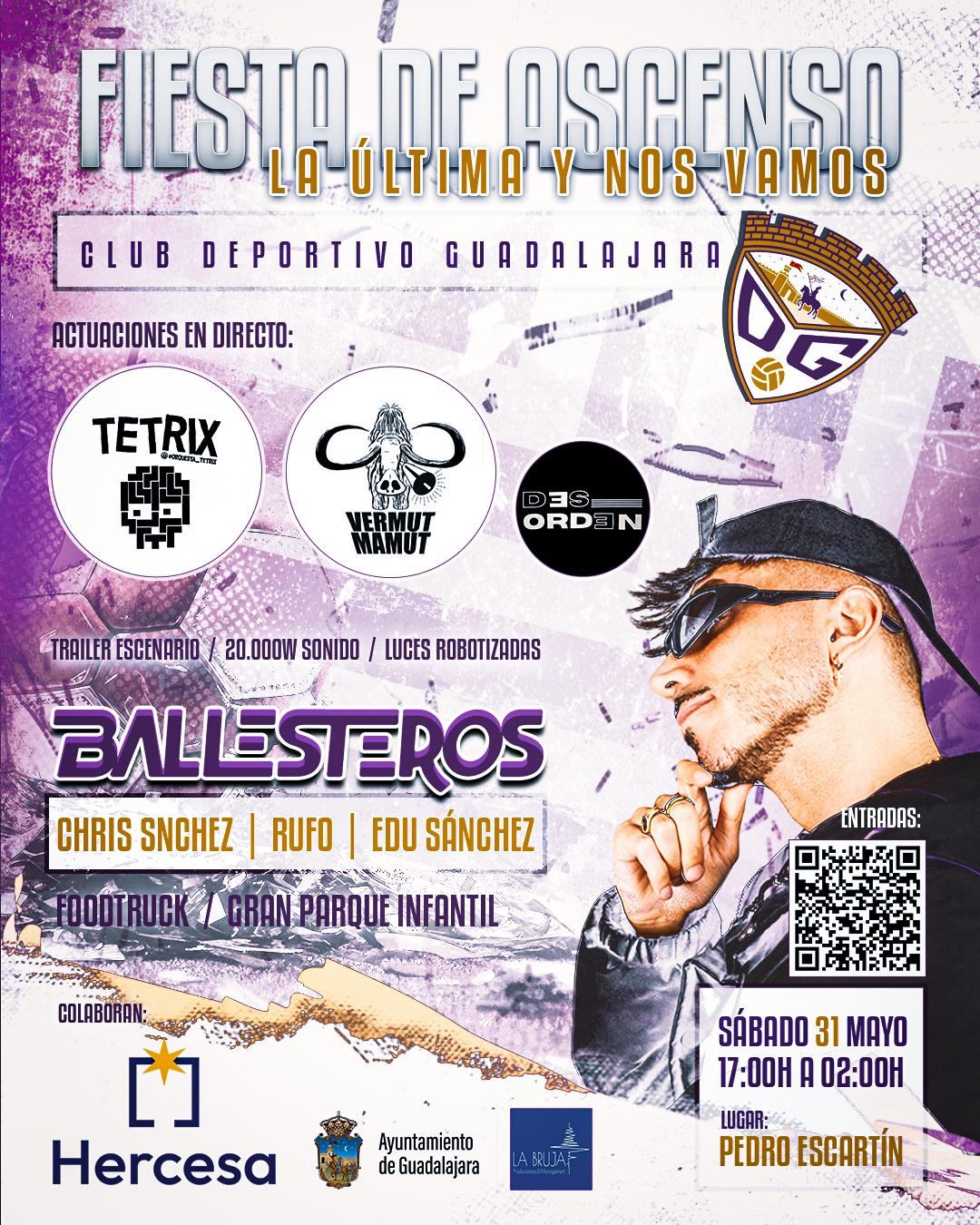 Fiesta del Dépor Guadalajara por el ascenso a 1RFEF: conciertos, foodtrucks y actividades para toda la afición