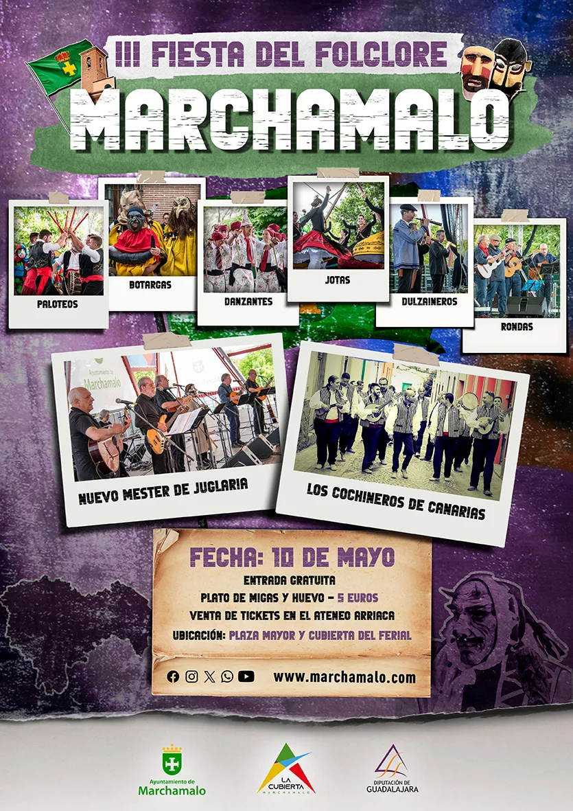 III Fiesta del Folclore Provincial de Guadalajara en Marchamalo: Música, danza y tradición el sábado 10 de mayo