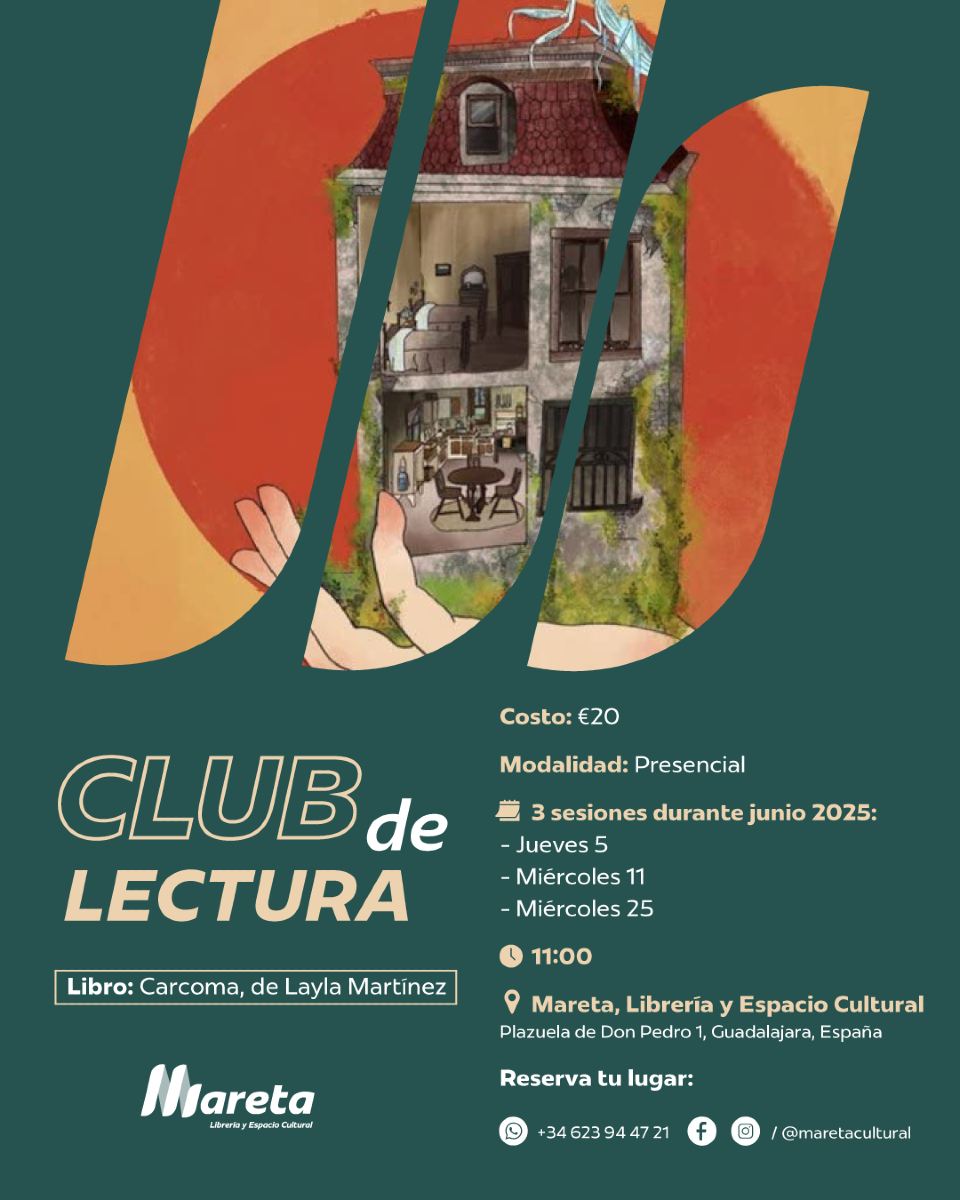 La novela “Carcoma”, de Layla Martínez, protagoniza el segundo club de lectura de Mareta