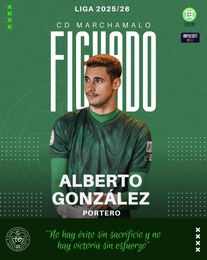 El guardameta Alberto González, primer fichaje del CD Marchamalo para la temporada 2025-26