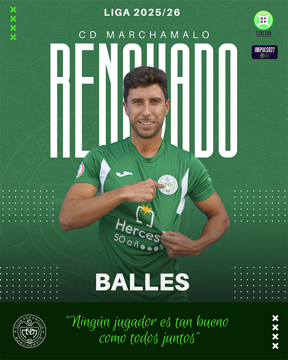 Balles renueva con el CD Marchamalo y será la primera pieza clave para la temporada 2025-26