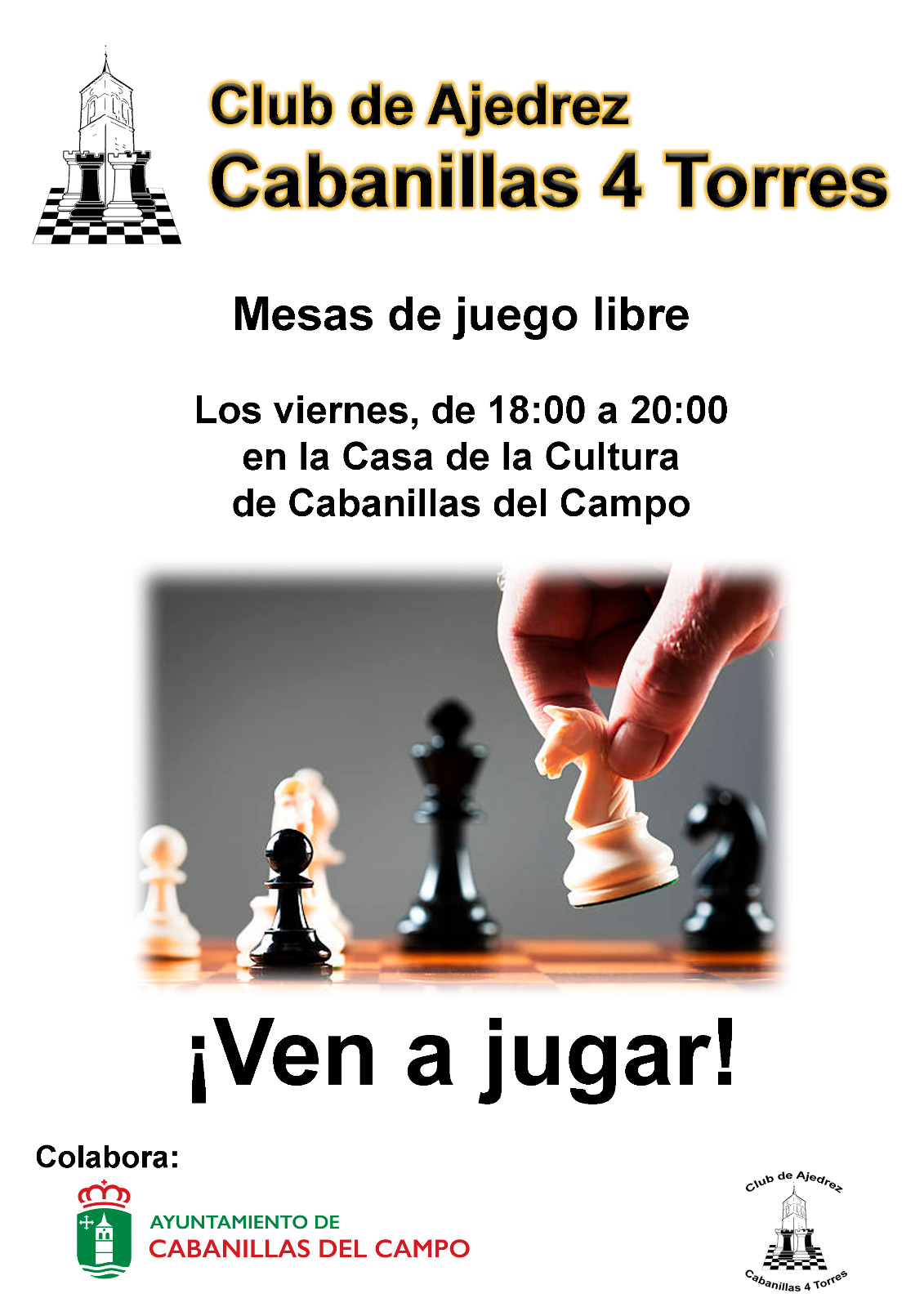 Nace un nuevo club de ajedrez en Cabanillas del Campo: “Cabanillas 4 Torres”