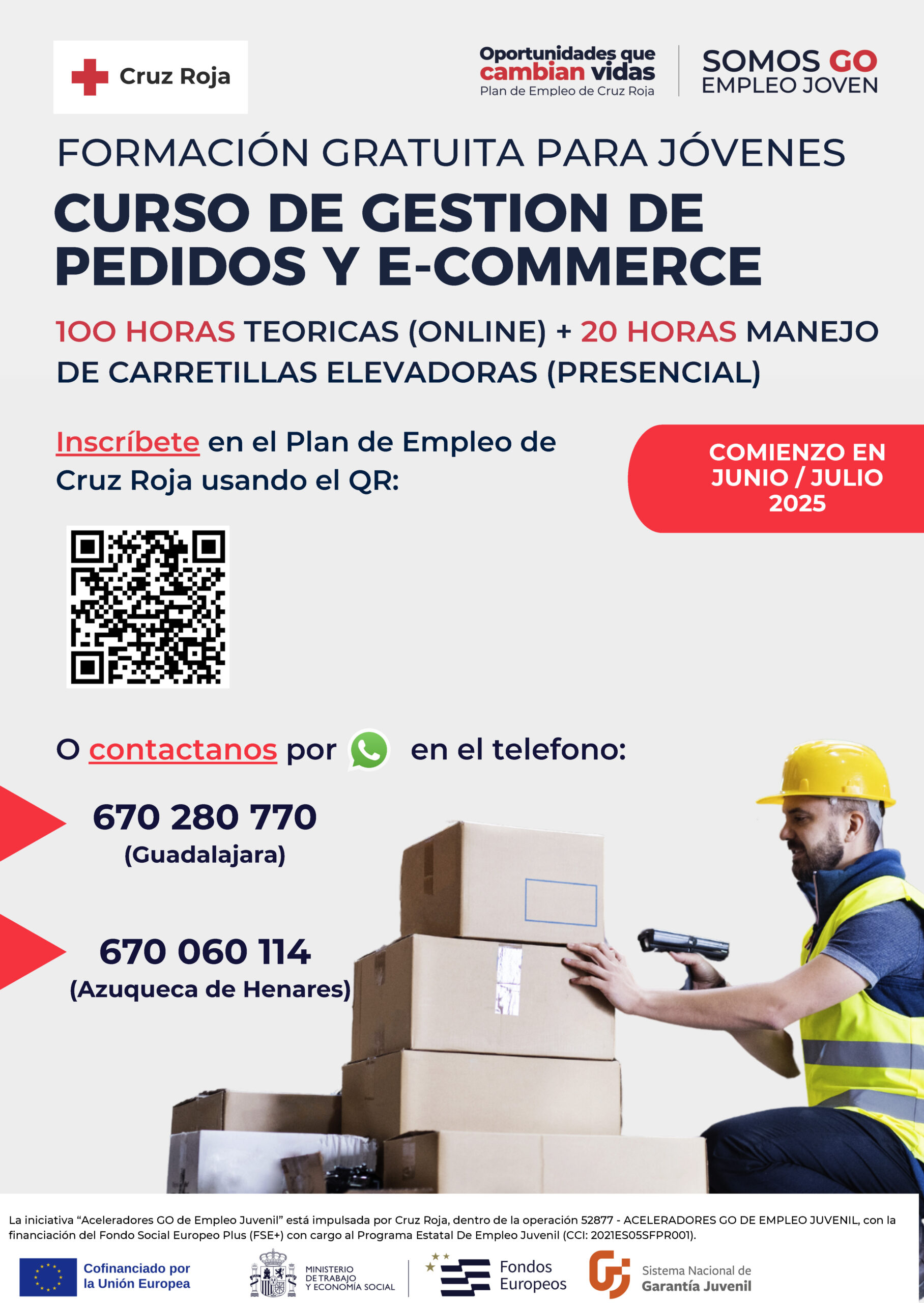 Gestion de pedidos y e-commerce Gratuito plan de empleo Cruz Roja