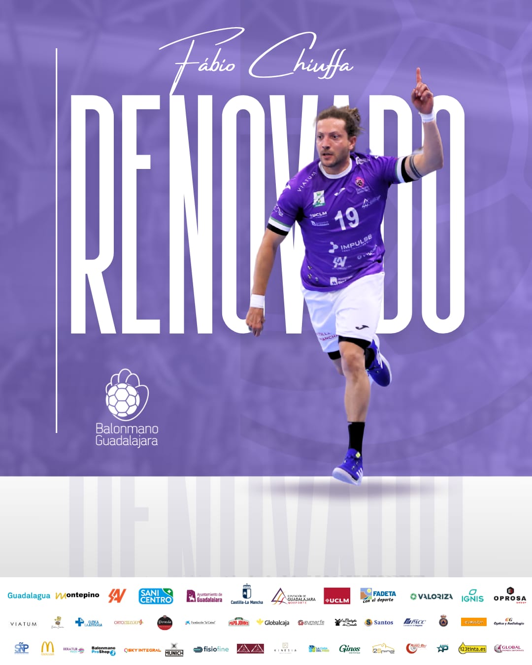 Fábio Chiuffa renueva con el BM Guadalajara para la temporada 202526 en Liga ASOBAL