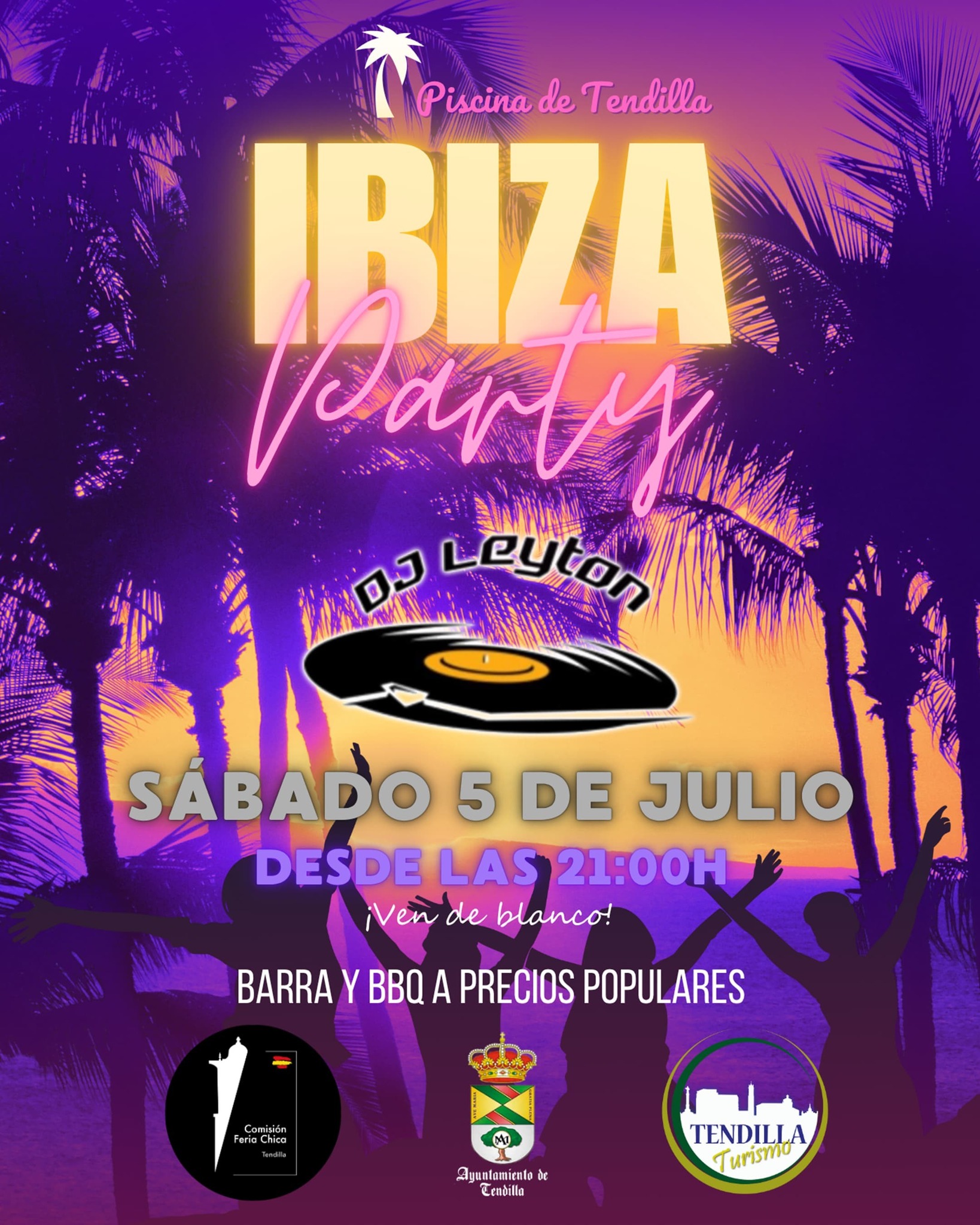 Fiesta Ibicenca en Tendilla 2025: música, barbacoa y DJ en la piscina municipal