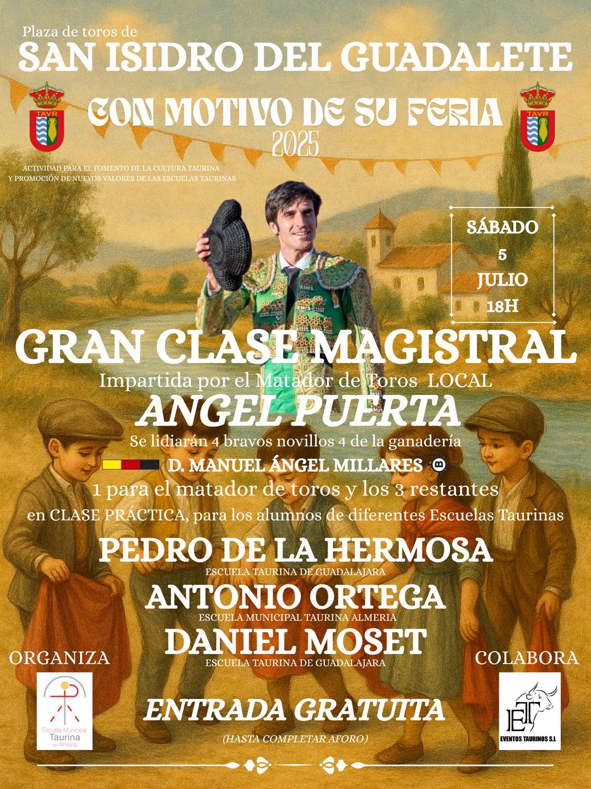 Ángel Puerta compartirá cartel con dos de sus alumnos en San Isidro del Guadalete