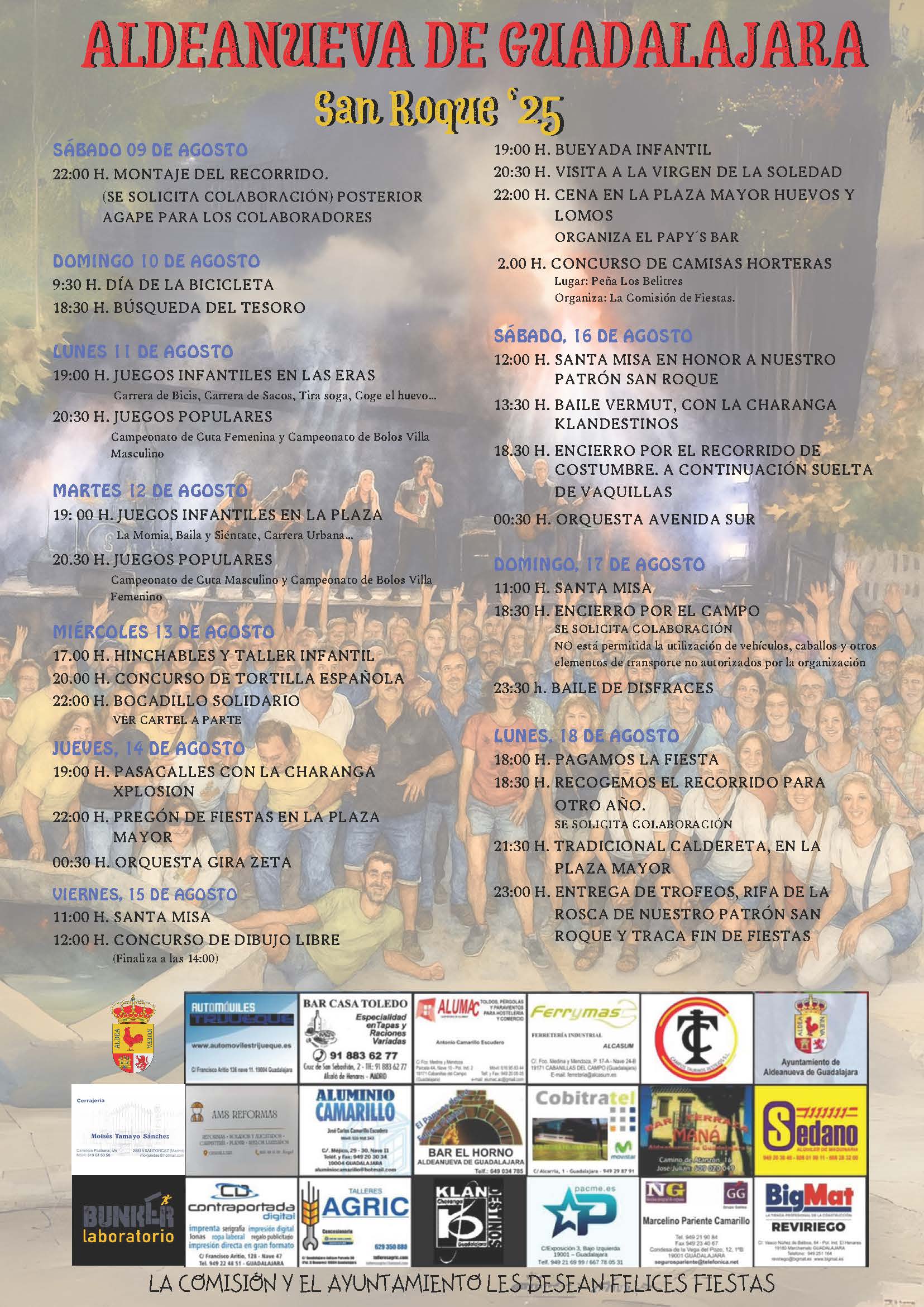 Fiestas de San Roque 2025 en Aldeanueva de Guadalajara