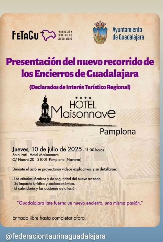 Presentación en Pamplona del nuevo recorrido de los Encierros de Guadalajara 2025