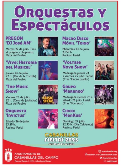 Fiestas de Julio 2025 en Cabanillas del Campo