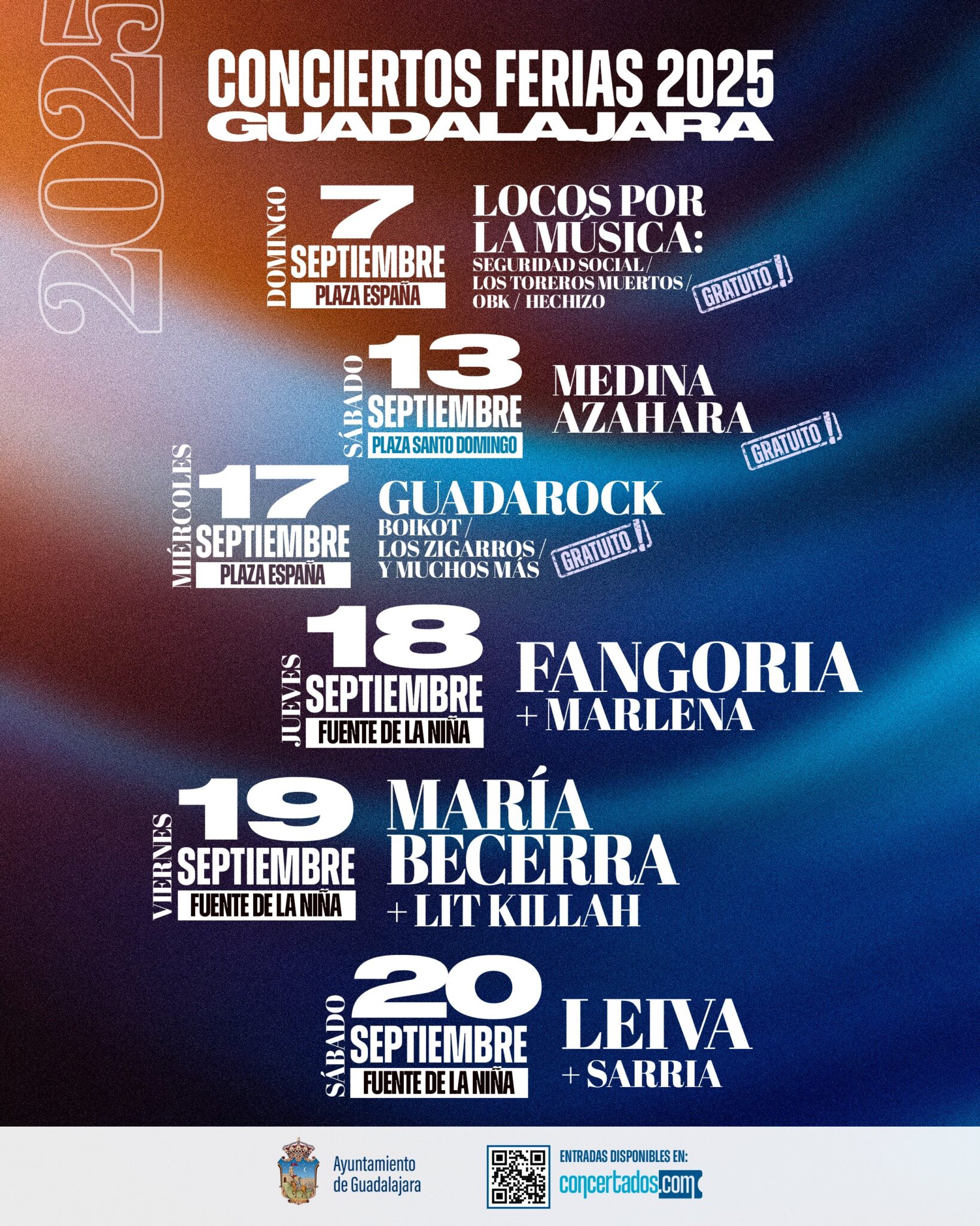 Fangoria, María Becerra y Leiva encabezan los conciertos de las Ferias de Guadalajara 2025