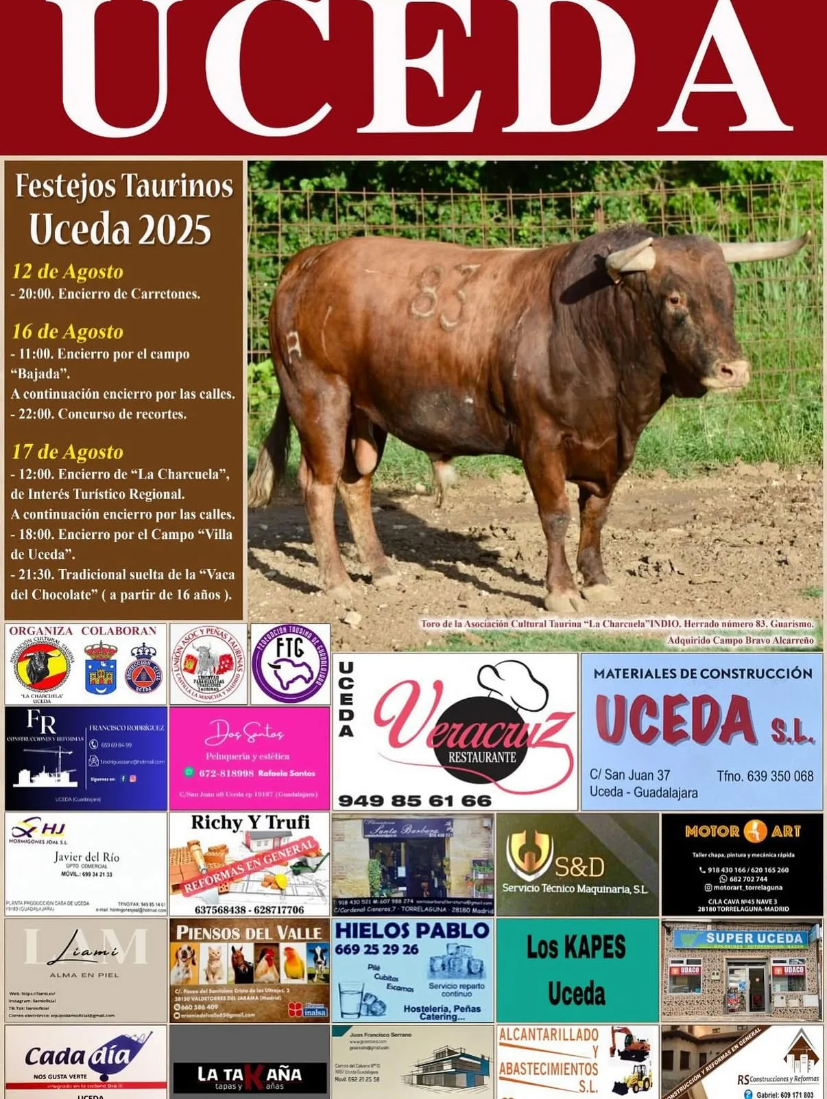 Encierro de ” La Charcuela” de Interés Turístico Regional y encierro por las calles en Uceda