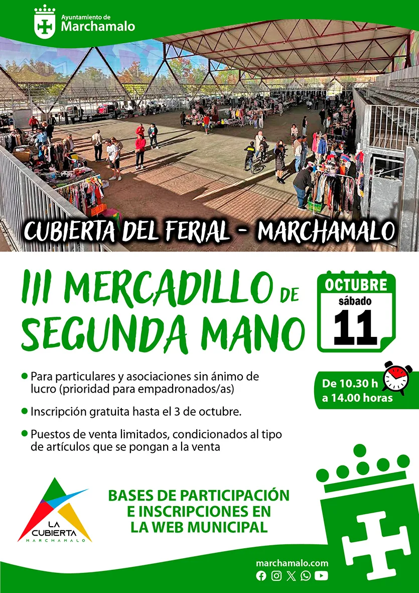 La Cubierta del Ferial acogerá el III Mercadillo de Segunda Mano de Marchamalo 2025