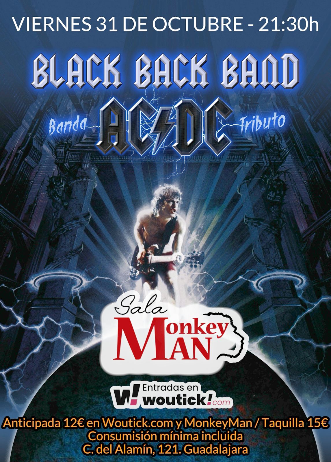 Black Back Band rinde homenaje a AC/DC en la Sala Monkey Man de Guadalajara