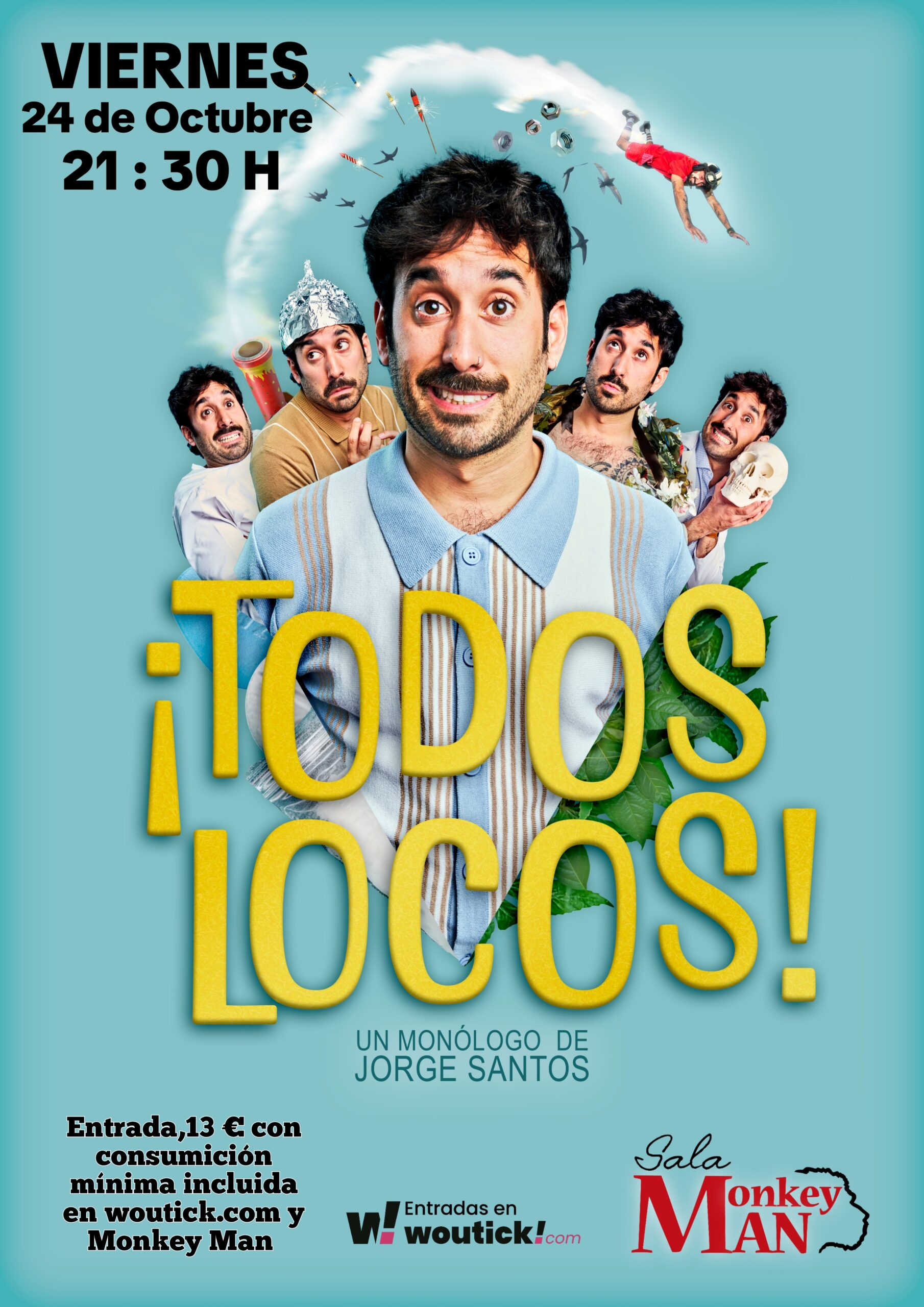 Jorge Santos revolucionará la Sala Monkey Man de Guadalajara con su monólogo “¡Todos locos!”
