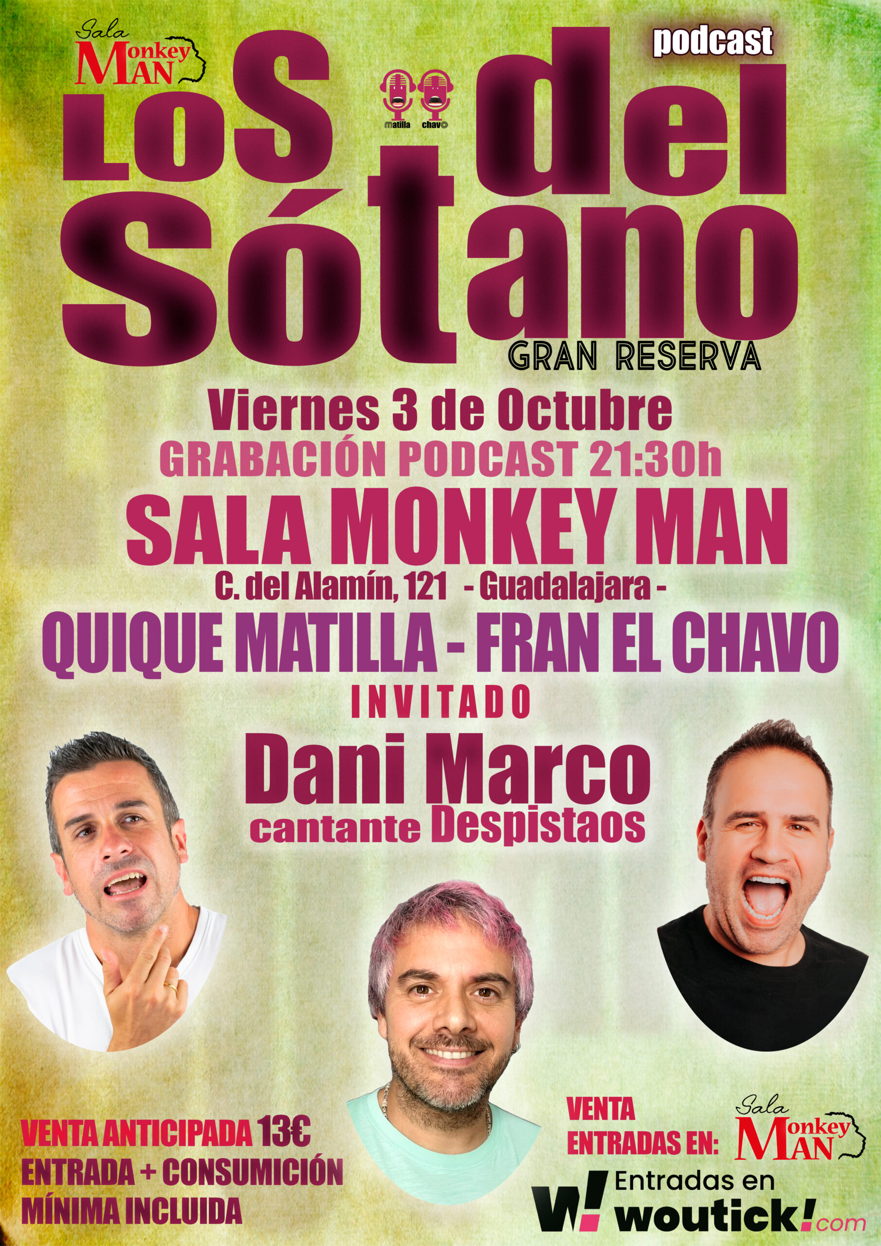 Los del Sótano graban su podcast en directo en Guadalajara con Dani Marco de Despistaos