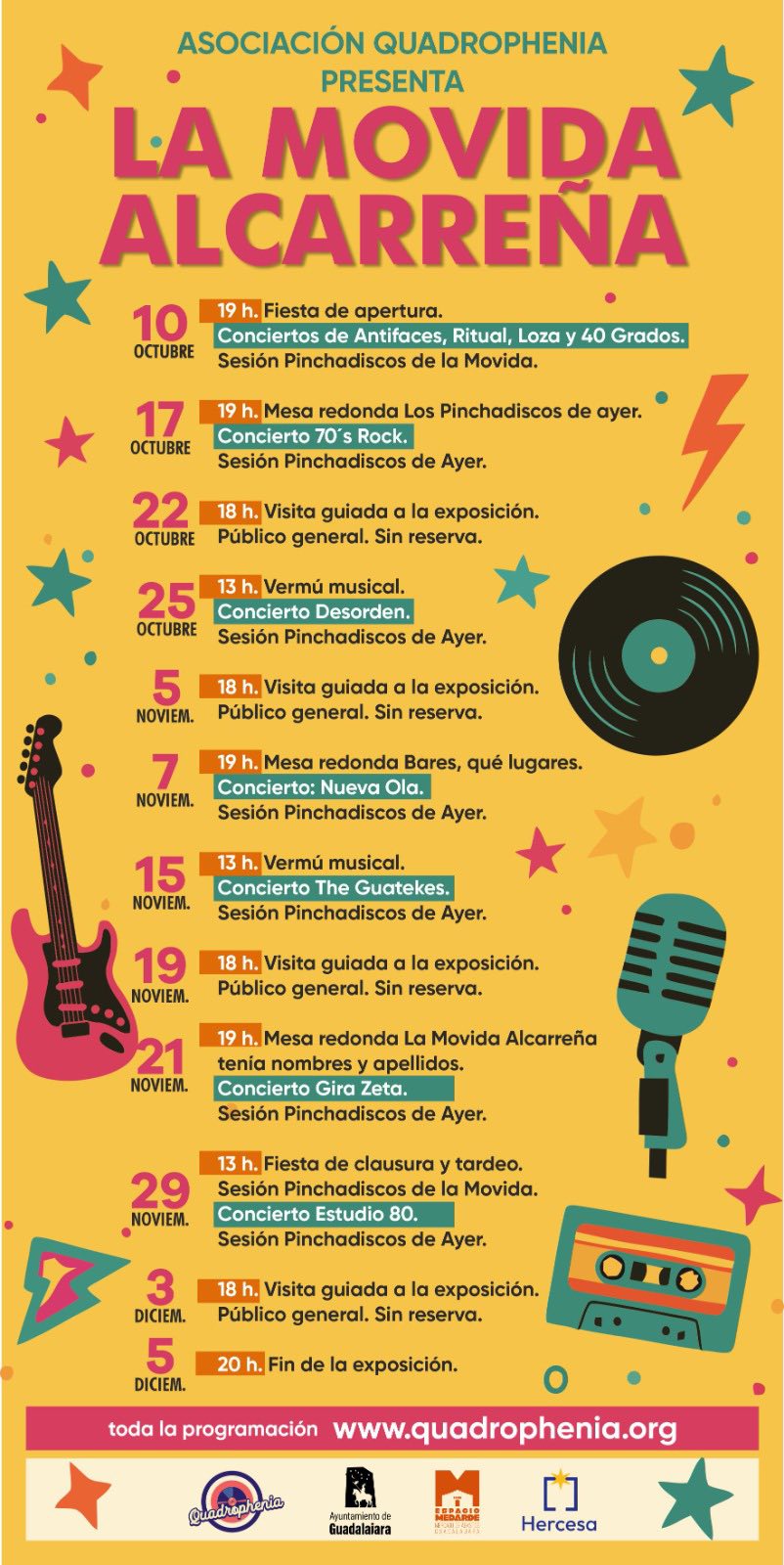 La Movida Alcarreña despierta en Guadalajara: tres meses para revivir la magia de los años 80