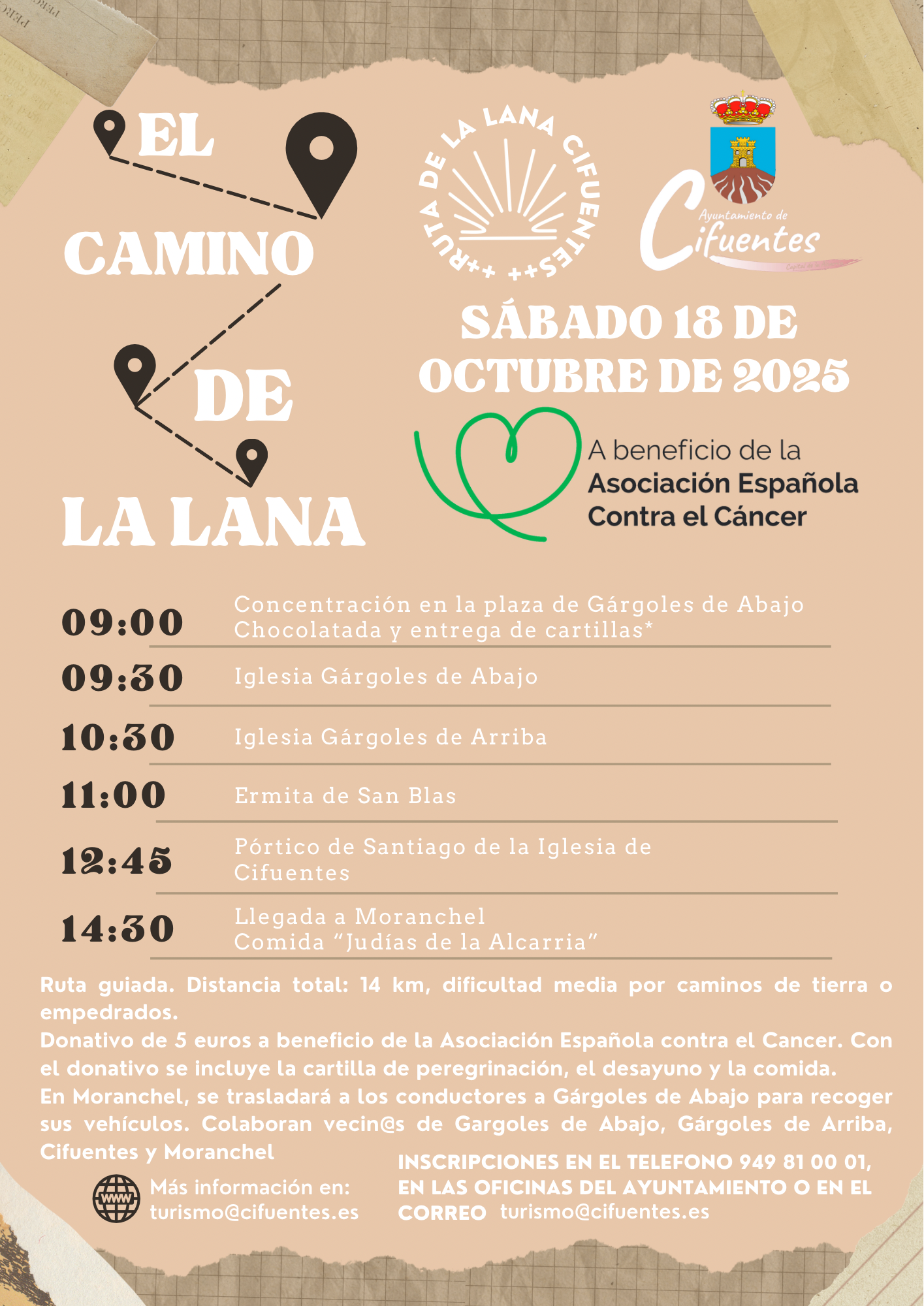 Cifuentes se vuelca con la Ruta de la Lana 2025 a beneficio de la Asociación Española Contra el Cáncer