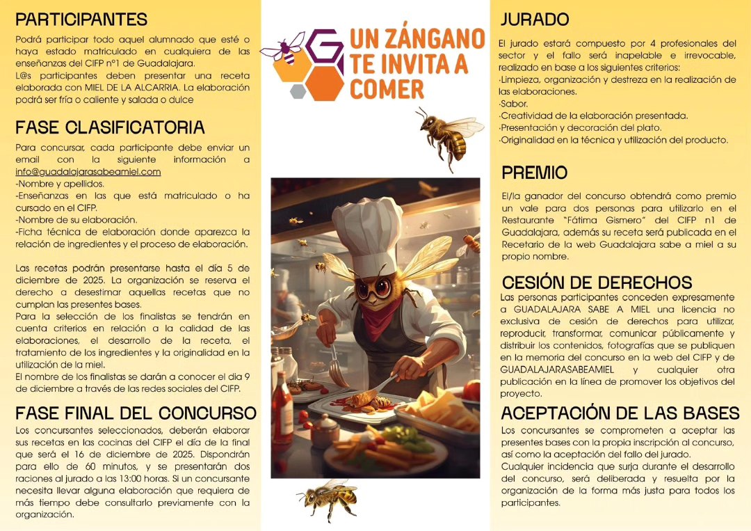 Concurso gastronómico en el CIFP Guadalajara: crea tu receta con Miel de la Alcarria