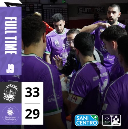 El SANICENTRO BM Guadalajara sucumbe por 33-29 ante el Cajasol Ángel Ximénez Puente Genil