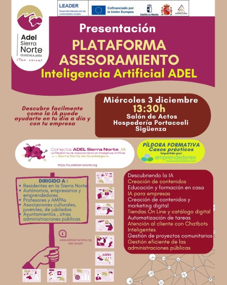 ADEL Sierra Norte Presenta la Plataforma de Asesoramiento en Inteligencia Artificial en Sigüenza
