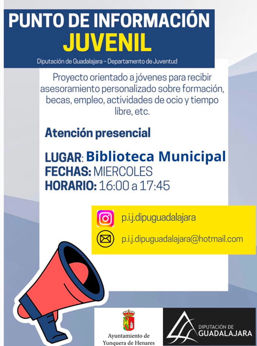 Punto de Información Juvenil en la Biblioteca Municipal de Yunquera de Henares 