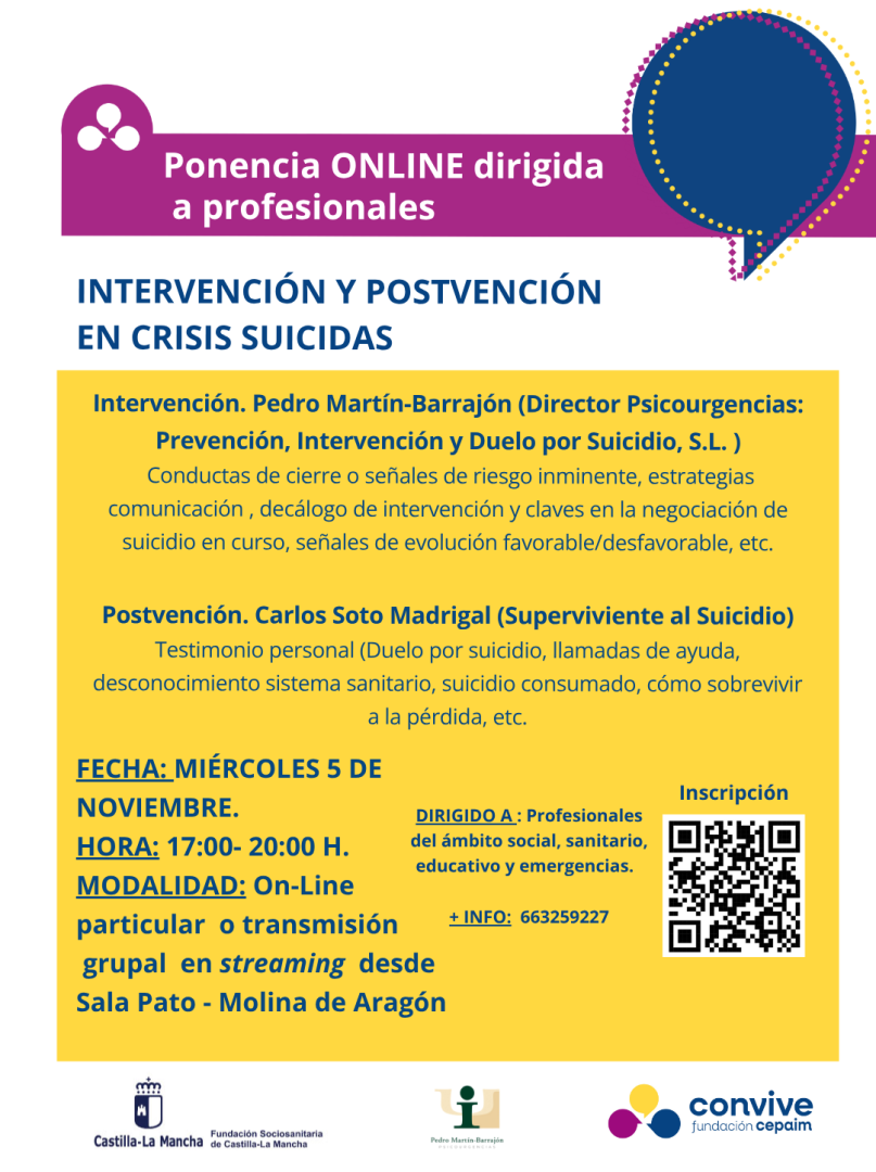 Taller Online y Presencial sobre Intervención en Crisis Suicidas en Molina de Aragón: Formación para Profesionales del Medio Rural