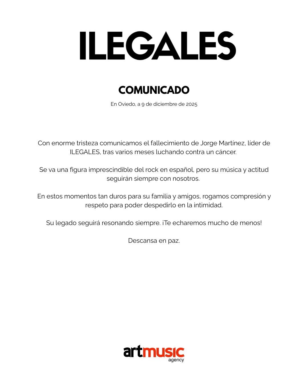 Muere Jorge Martínez, líder de Ilegales, a los 70 años: adiós a una leyenda del punk-rock español