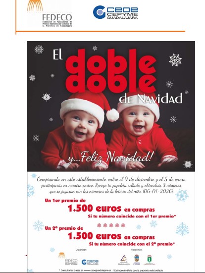Vuelve el “Doble, doble de Navidad” de FEDECO para impulsar el comercio local en Guadalajara