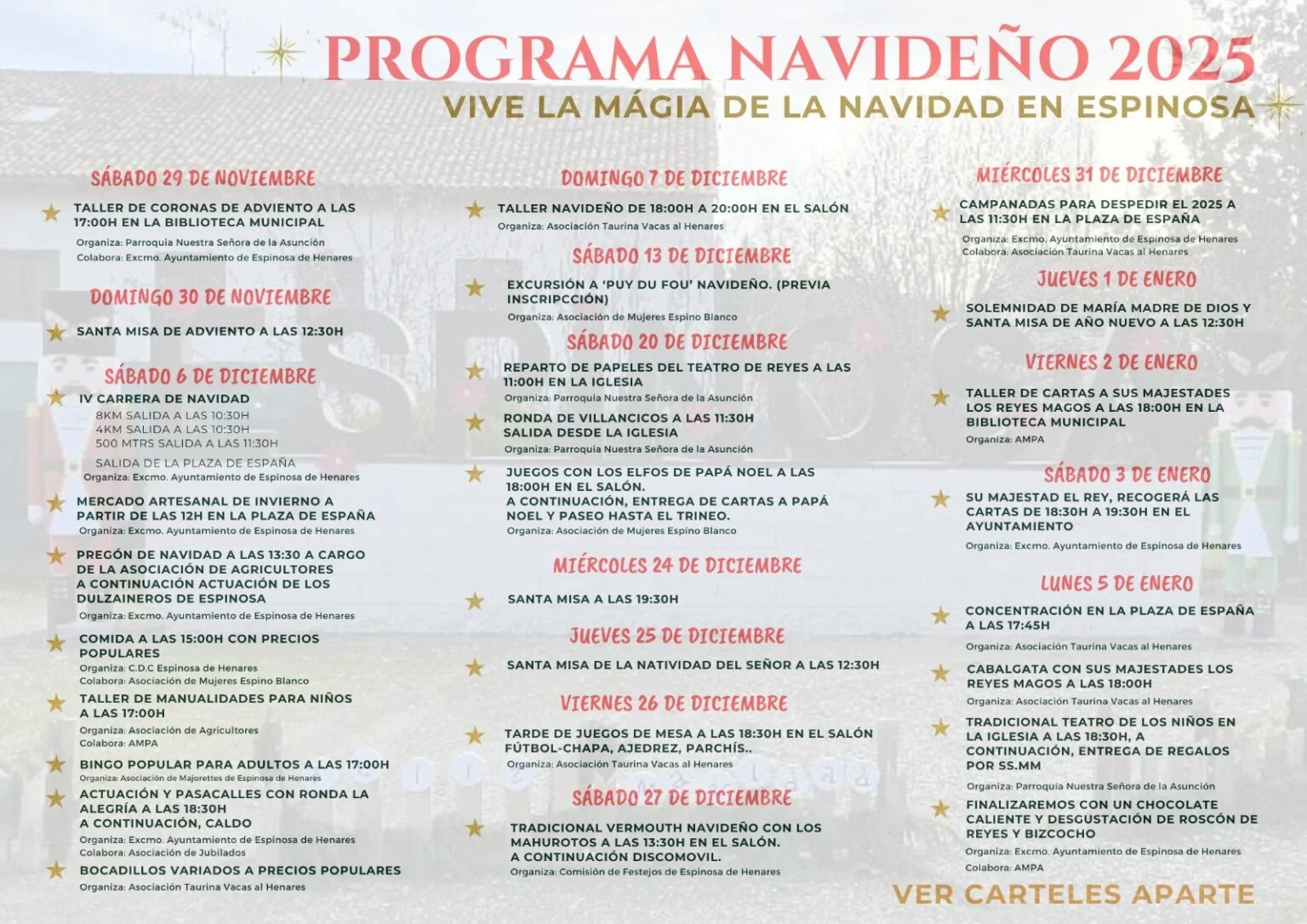 Programa de Navidad 2025 en Espinosa de Henares